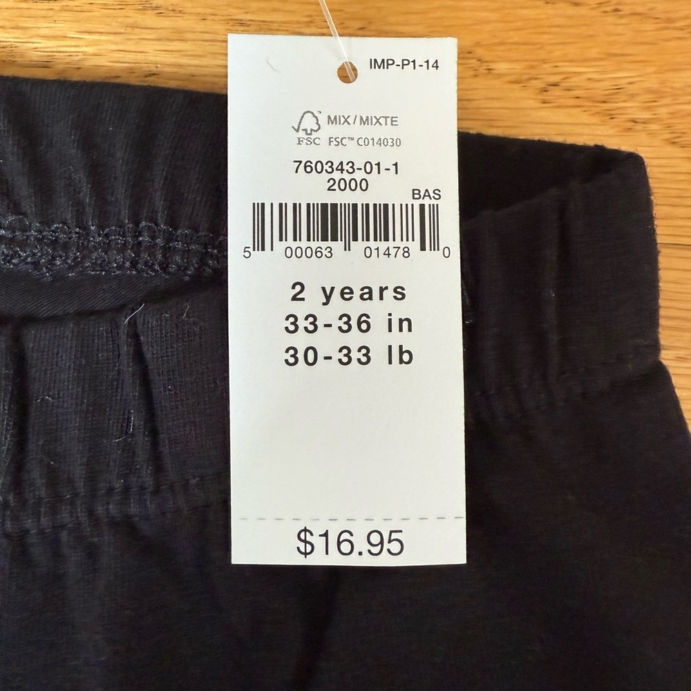 NWT - Baby Gap Black Leggings